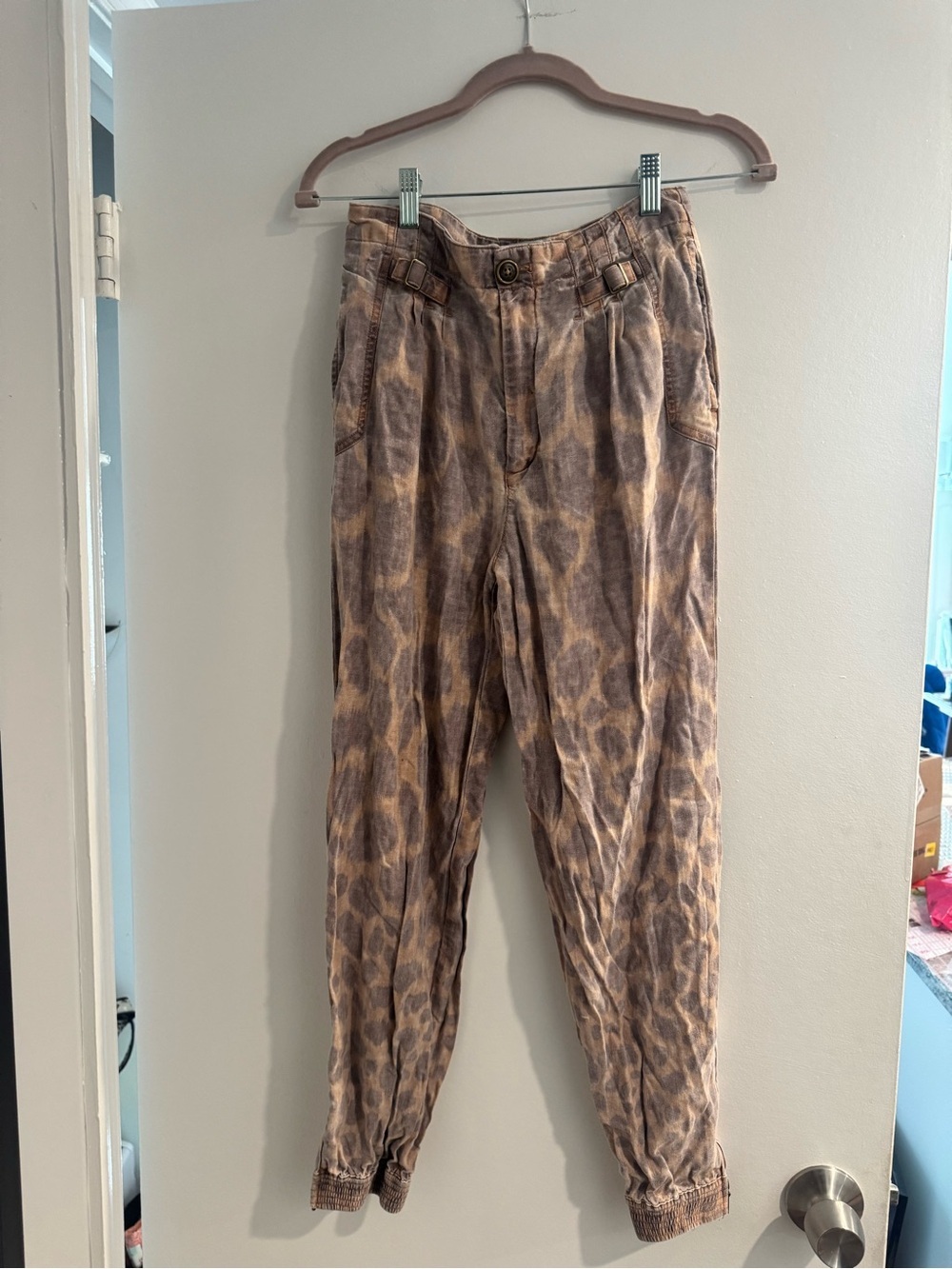 Anthropologie Brown Patterned Relaxed Jogger Pants- size US 2